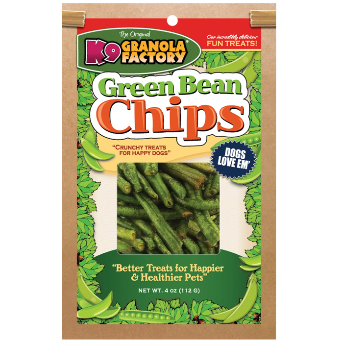 K9 Granola Factory Chip Collection, Green Bean Chips Dog Treats, 4oz