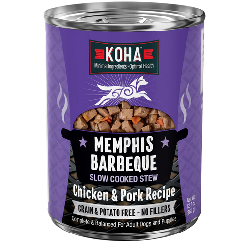 Koha Memphis Barbeque canned dog food on a white background