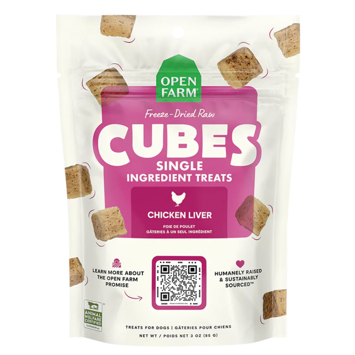 OPEN FARM DOG TREAT FD CUBES 3 OZ