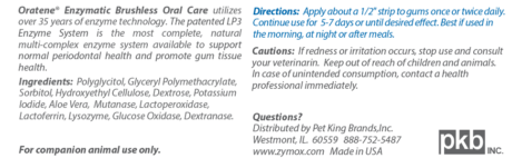 Zymox Oratene Enzymatic Brushless Oral Gel, Authentic Product Made in the USA