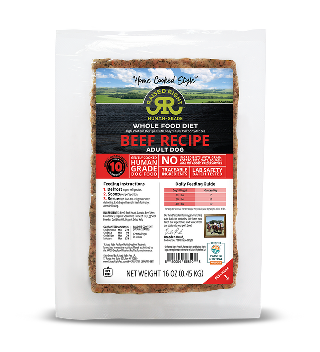 RAISED RIGHT DOG FROZEN ORIGINAL BULK BOX 6LB