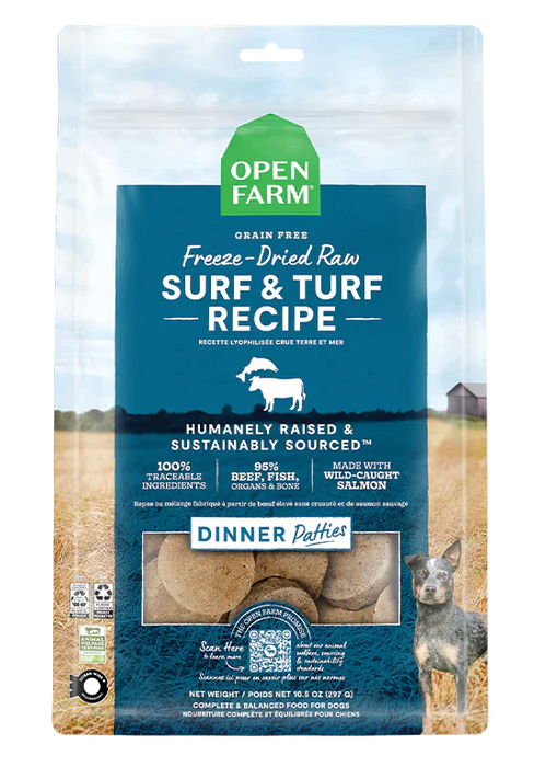 Open Farm Surf & Turf Freeze Dried Raw Patties for Dogs