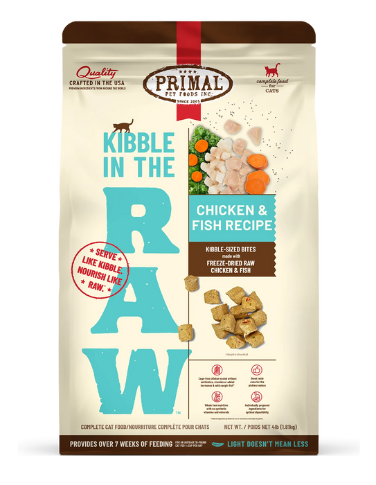 Primal Cat Kibble in the Raw