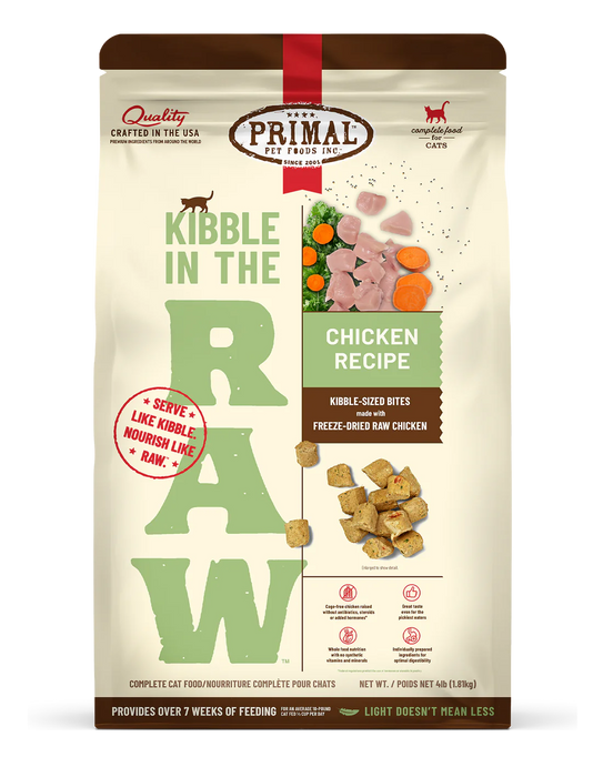 Primal Cat Kibble in the Raw