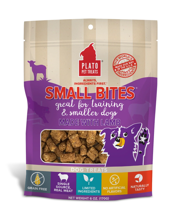 Plato Pet Treats Small Bites Lamb Meaty Morsel Dog Treats