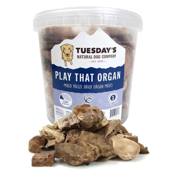Tuesday's Natural Dog Company Freeze Dried "Play That Organ" - 12oz Bucket