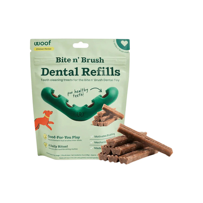 WOOF DOG TOY BITE N BRUSH REFILLS