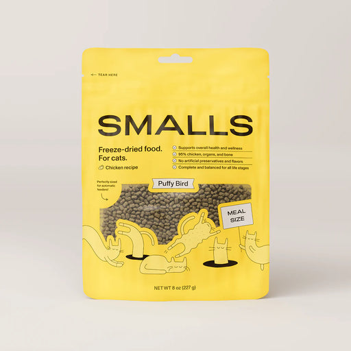 Smalls Freeze-Dried Puffy Bird Chicken cat food - 8 oz bag