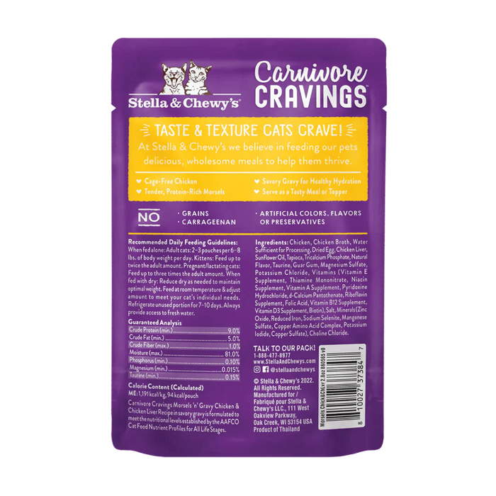 Stella & Chewy's Carnivore Cravings MorselsNGravy Chicken & Chicken Liver Recipe