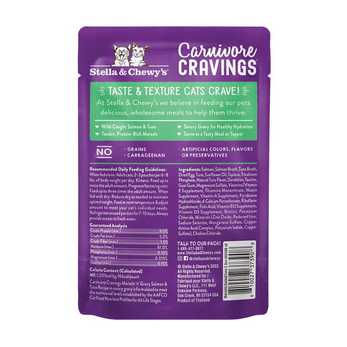 Stella & Chewy's Carnivore Cravings MorselsNGravy Salmon & Tuna Recipe