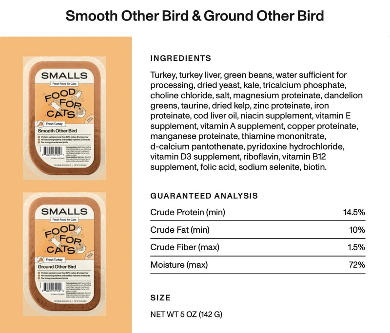 NEW PACKAGING SMALLS CAT GENTLY COOKED SMOOTH & GROUND 5OZ 8 PK