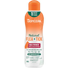TROPICLEAN DOG GROOMING NATURAL FLEA & TICK SHAMPOO MAX STRENGTH 20 OZ
