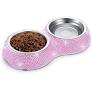 HELLO DOGGIE CRYSTAL DINING BOWL PINK