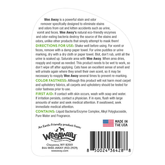 Wee Away Cat X2 Concentrated Urine Stain & Odor Remover Green Tea 16 oz