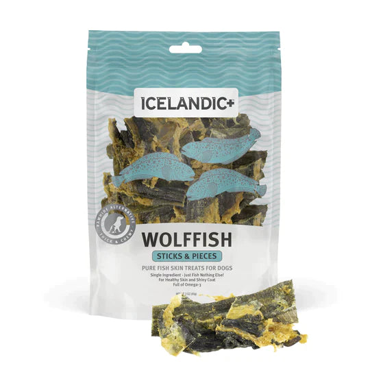 Icelandic+ Wolffish Skin Sticks & Pieces Dog Treats