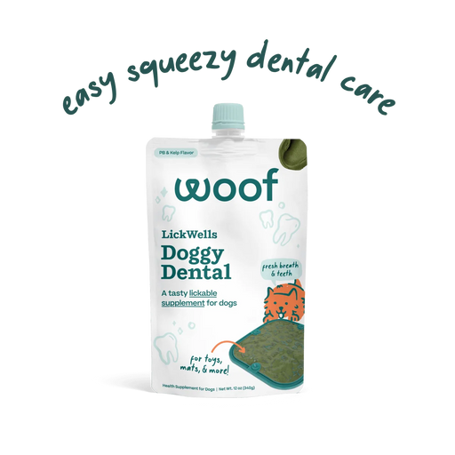 Woof Lickwells Doggy Dental Peanut Butter Kelp 12 oz product photo.