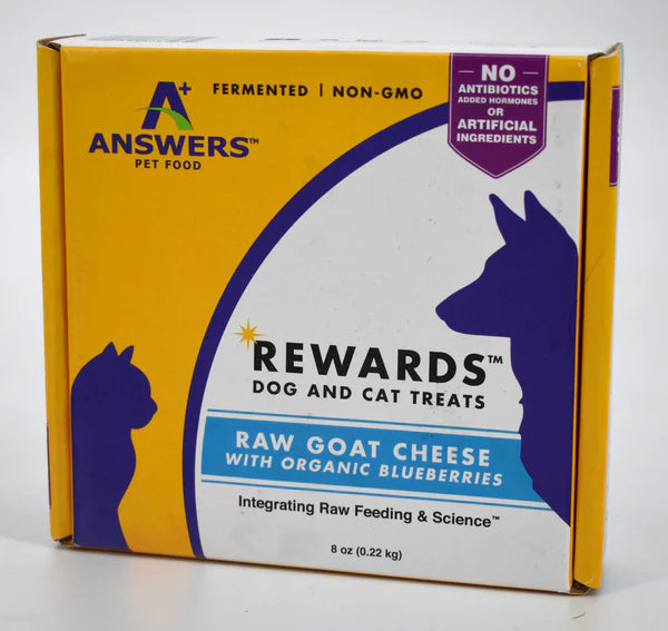 ANSWERS FROZEN RAW GOAT MILK CHEESE BLUEBERRIES 8 OZ