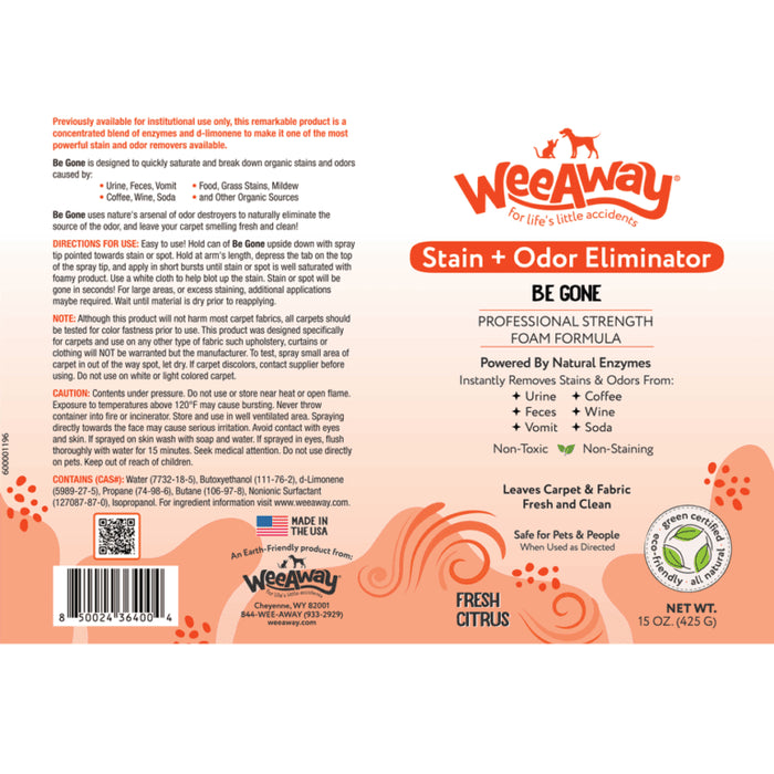 Wee Away Home Stain & Odor Be Gone Fresh Citrus 15 oz