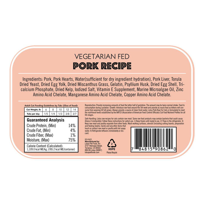 Lotus Cat Raw Food Pork Recipe