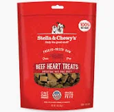 STELLA & CHEWYS TREATS FD BEEF HEARTS 3 OZ