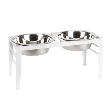 PETS STOP CHARIOT DOUBLE DINER SMALL WHITE