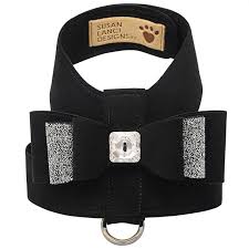SUSAN LANCI TINKIE XS BLACK STEP HARNESS WITH RHINESTONE