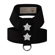 SUSAN LANCI TINKIE BLACK SMALL  STEP HARNESS WITH RHINESTONES