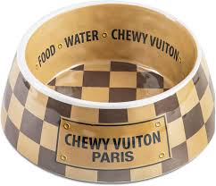 HAUTE DIGGITY DOG CHEWY VUITON BOWL LARGE