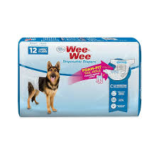 FOUR PAWS WEE WEE DISPOSABLE DIAPERS 12 COUNT MEDIUM