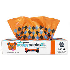 METRO PAWS POOPY PACKS 200 CT ORANGE XL