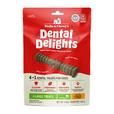 STELLA & CHEWYS DENTAL DELIGHTS  BONES IN BAGS 4 CT LARGE