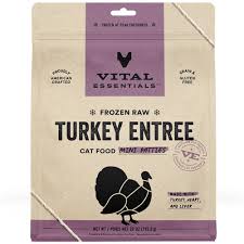 Vital Essentials Frozen Raw Turkey Entree Mini Patties Cat Food