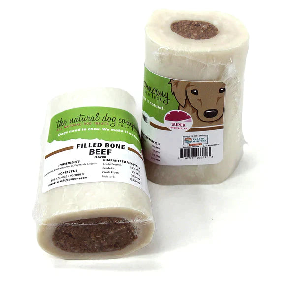 Tuesday's Natural Dog Company 3" Filled Bone - Beef Flavor (Bulk - Shrinkwrapped)