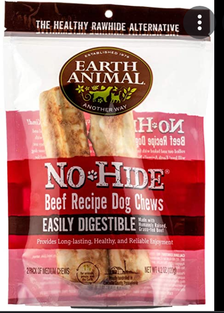 EARTH ANIMAL 2 PACK NO HIDE BEEF CHEWS 7 IN