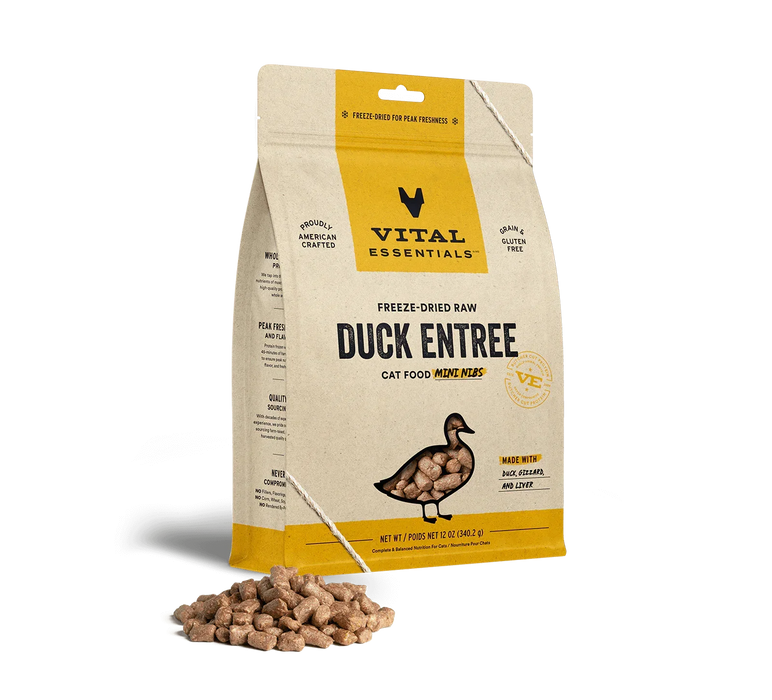 Vital Essentials Freeze-dried Raw Duck Entree Mini Nibs Cat Food