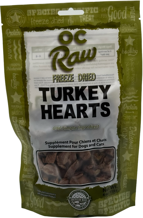 OC RAW FD TURKEY HEARTS 4 OZ