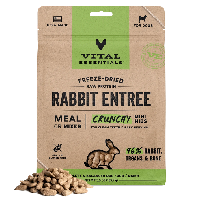 VITAL ESSENTIALS DOG FREEZE DRIED CRUNCHY MINI NIBS