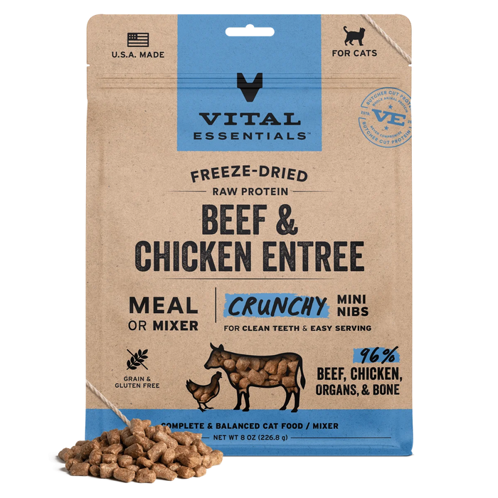 Vital Essentials Freeze-dried Raw Protein Entree Crunchy Mini Nibs Cat Food
