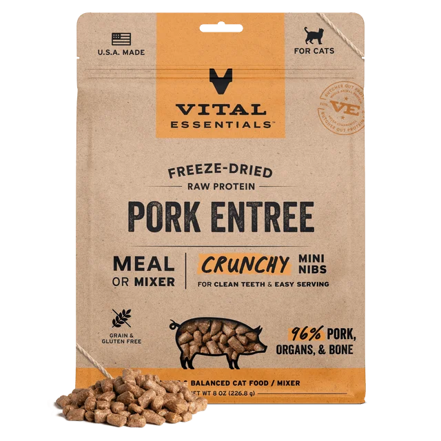 Vital Essentials Freeze-dried Raw Protein Entree Crunchy Mini Nibs Cat Food