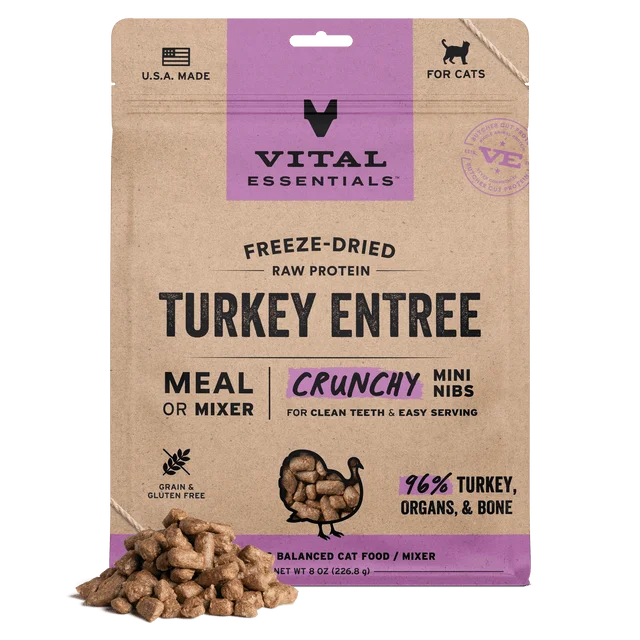 Vital Essentials Freeze-dried Raw Protein Entree Crunchy Mini Nibs Cat Food