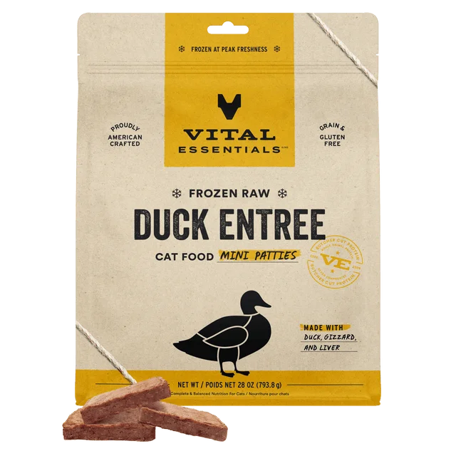 Vital Essentials Frozen Raw Entree Mini Patties Cat Food 28 OZ.
