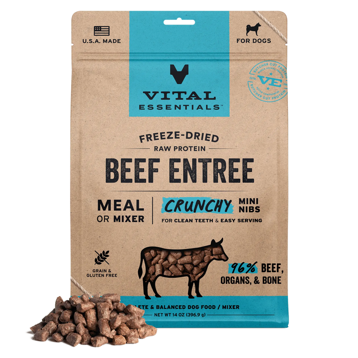 VITAL ESSENTIALS DOG FREEZE DRIED CRUNCHY MINI NIBS