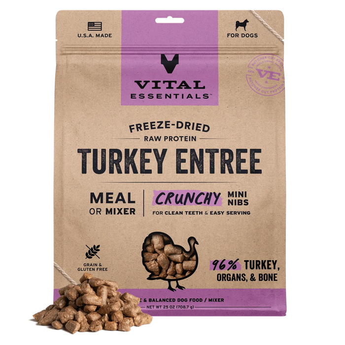 VITAL ESSENTIALS DOG FREEZE DRIED CRUNCHY MINI NIBS