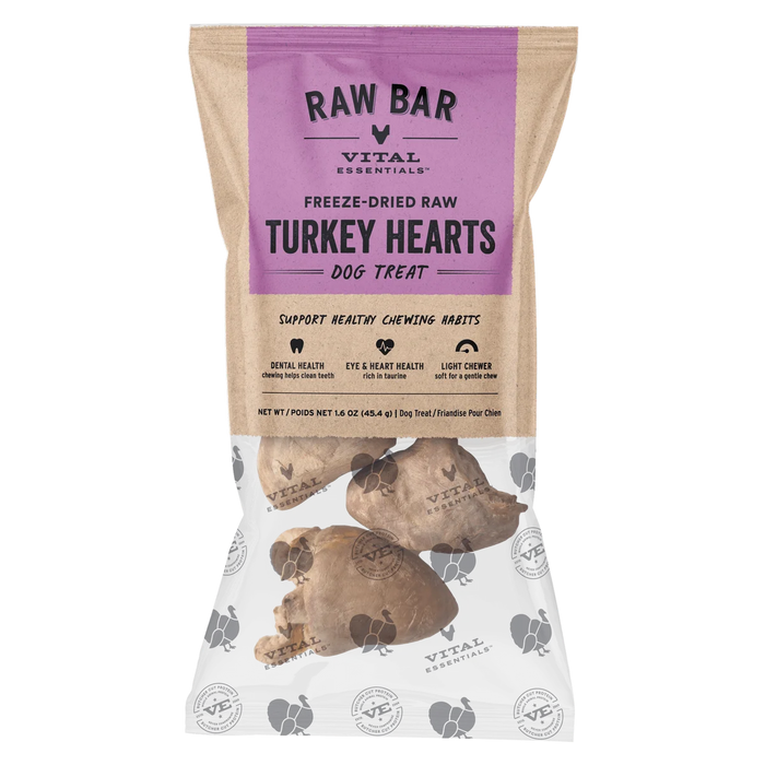 Vital Essentials Freeze-dried Raw Turkey Hearts 1.6 oz
