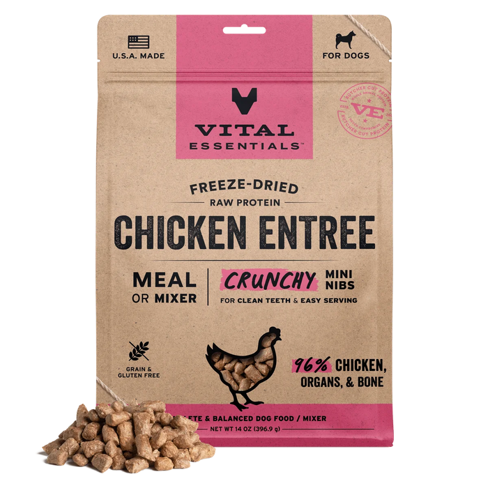 VITAL ESSENTIALS DOG FREEZE DRIED CRUNCHY MINI NIBS