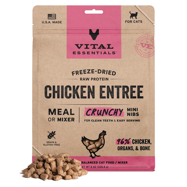 Vital Essentials Freeze-dried Raw Protein Entree Crunchy Mini Nibs Cat Food