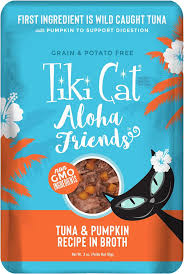 TIKI CAT ALOHA FRIENDS POUCH 3 OZ
