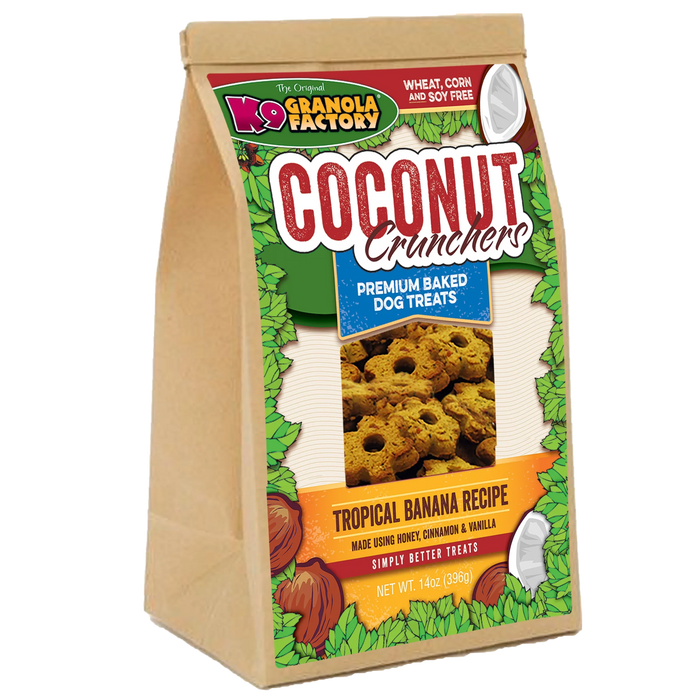 K9 Granola Factory Coconut Crunchers, Tropical Banana Recipe Dog Treats