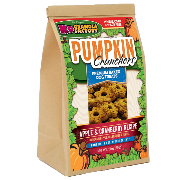 K9 Granola Factory Pumpkin Crunchers, Apple & Cranberry Recipe Dog Treats