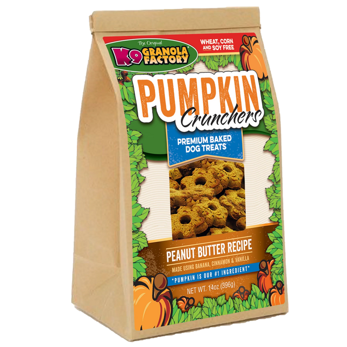 K9 Granola Factory Pumpkin Crunchers, Peanut Butter & Banana Recipe Dog Treats